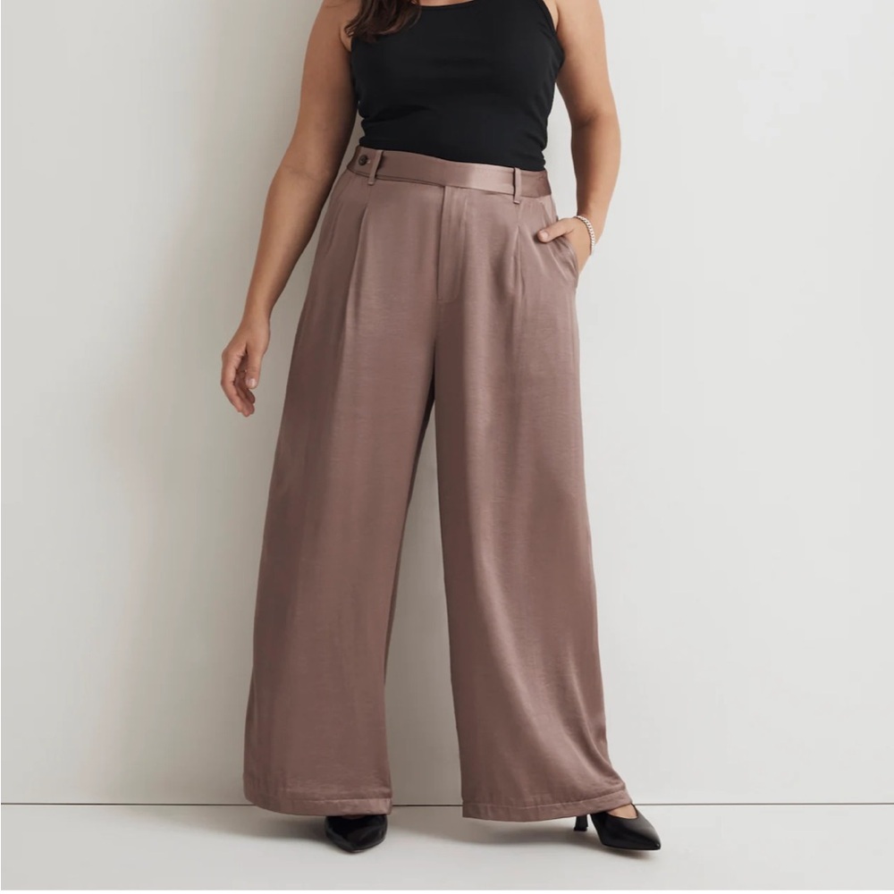 Madewell Wide Leg Pants in Taupe